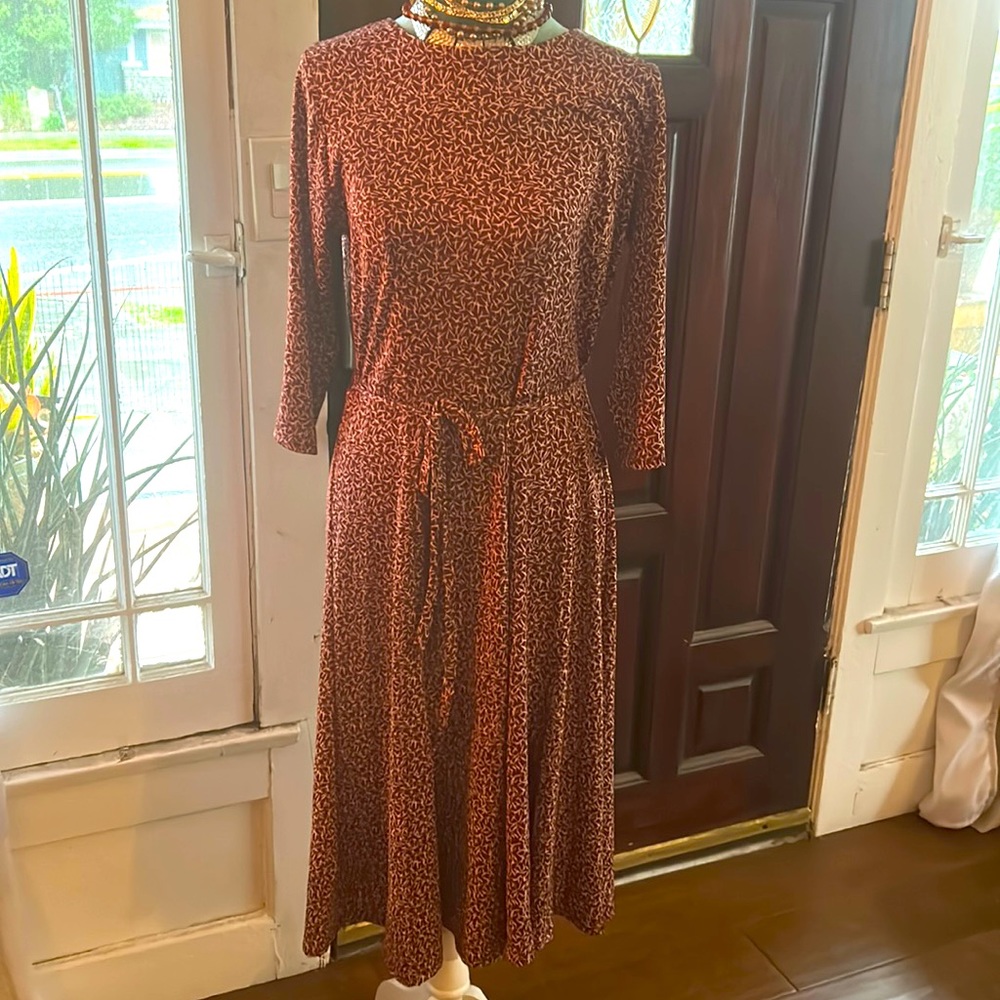 3/4 sleeved print dress